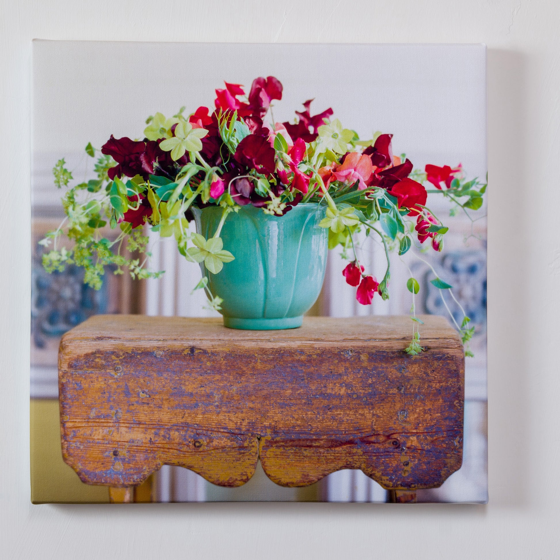August Bloom — gallery wrapped canvas print, floral botanical still life, 14x14