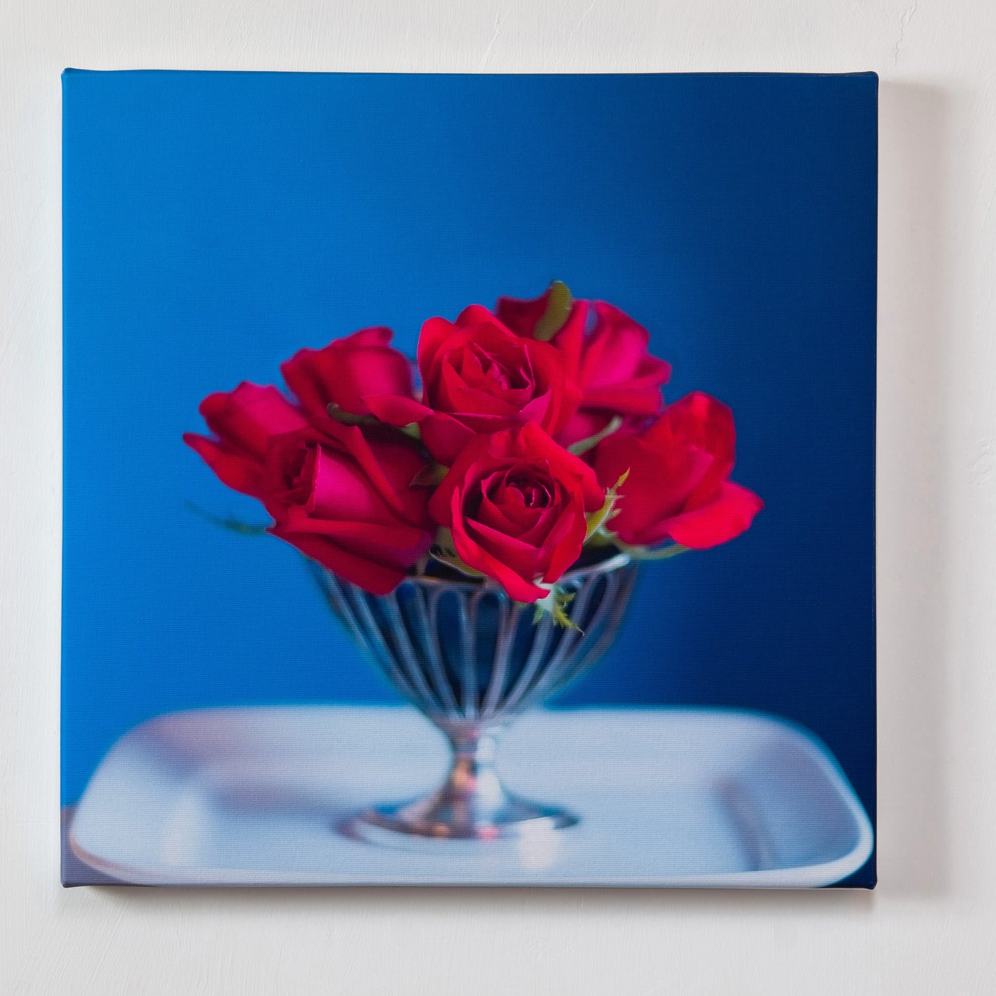Be Mine — gallery wrapped canvas print, red roses botanical still life, 14x14