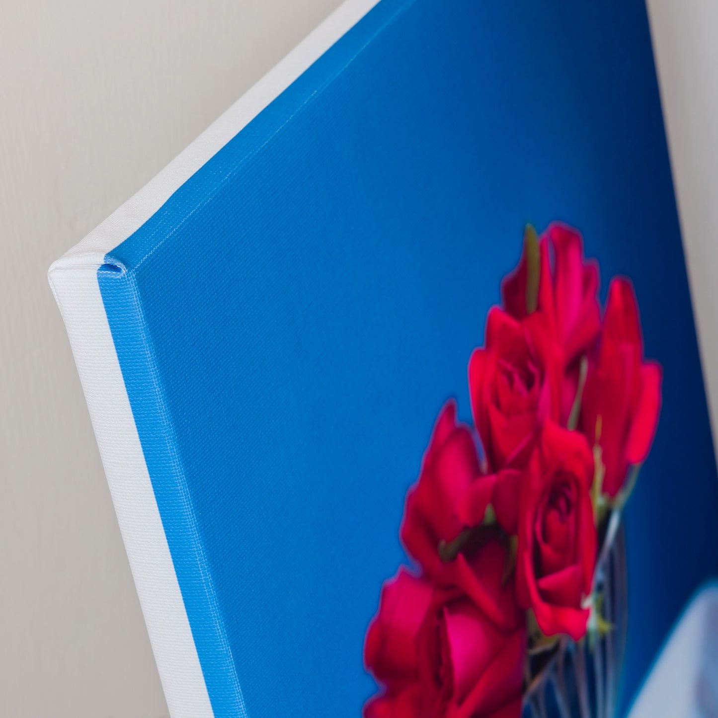 Be Mine — canvas corner detail, gallery wrapped, white border edge, 14x14