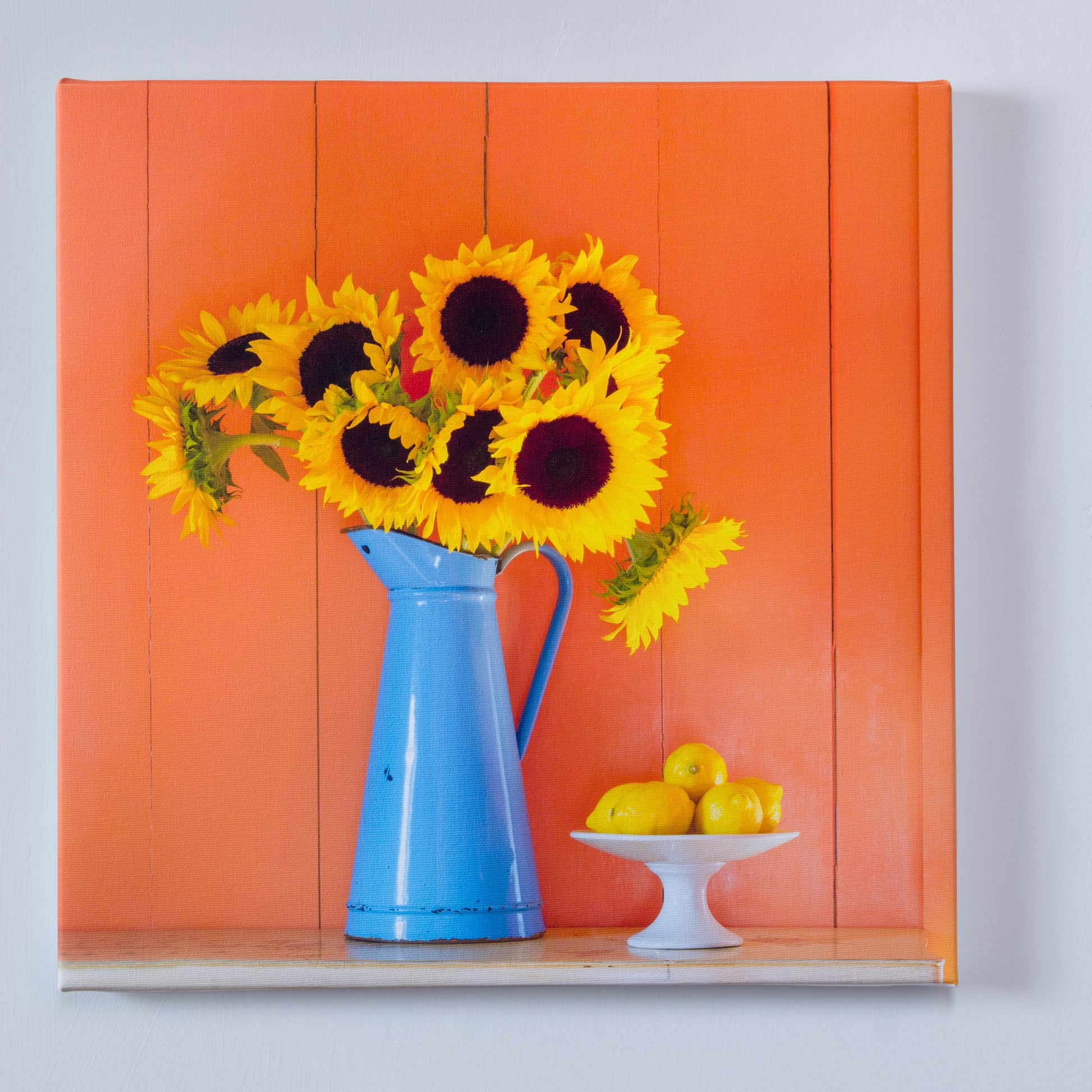Happiness — gallery wrapped canvas print, sunflower botanical still life, 14x14