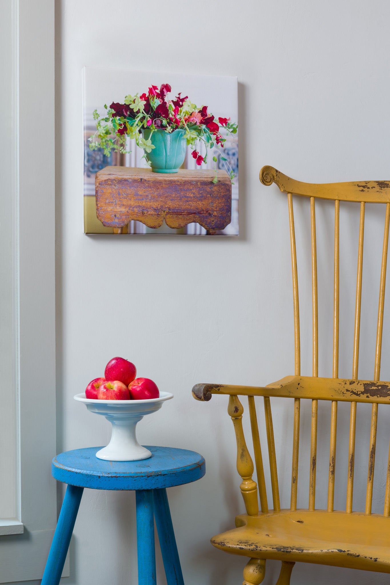 August Bloom — botanical fine art canvas print, Pennsylvania farmhouse interior, made one at a time