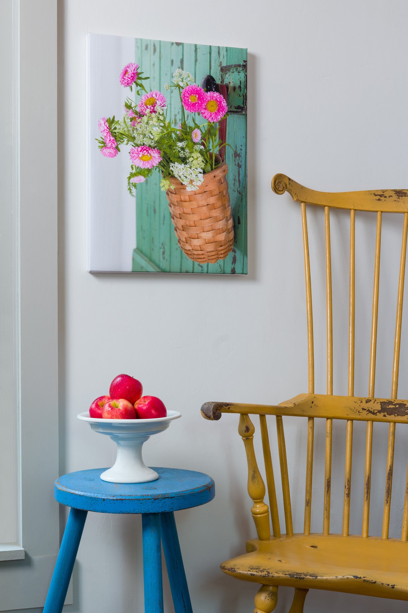 Just Picked — botanical fine art canvas print, Pennsylvania farmhouse interior, made one at a time
