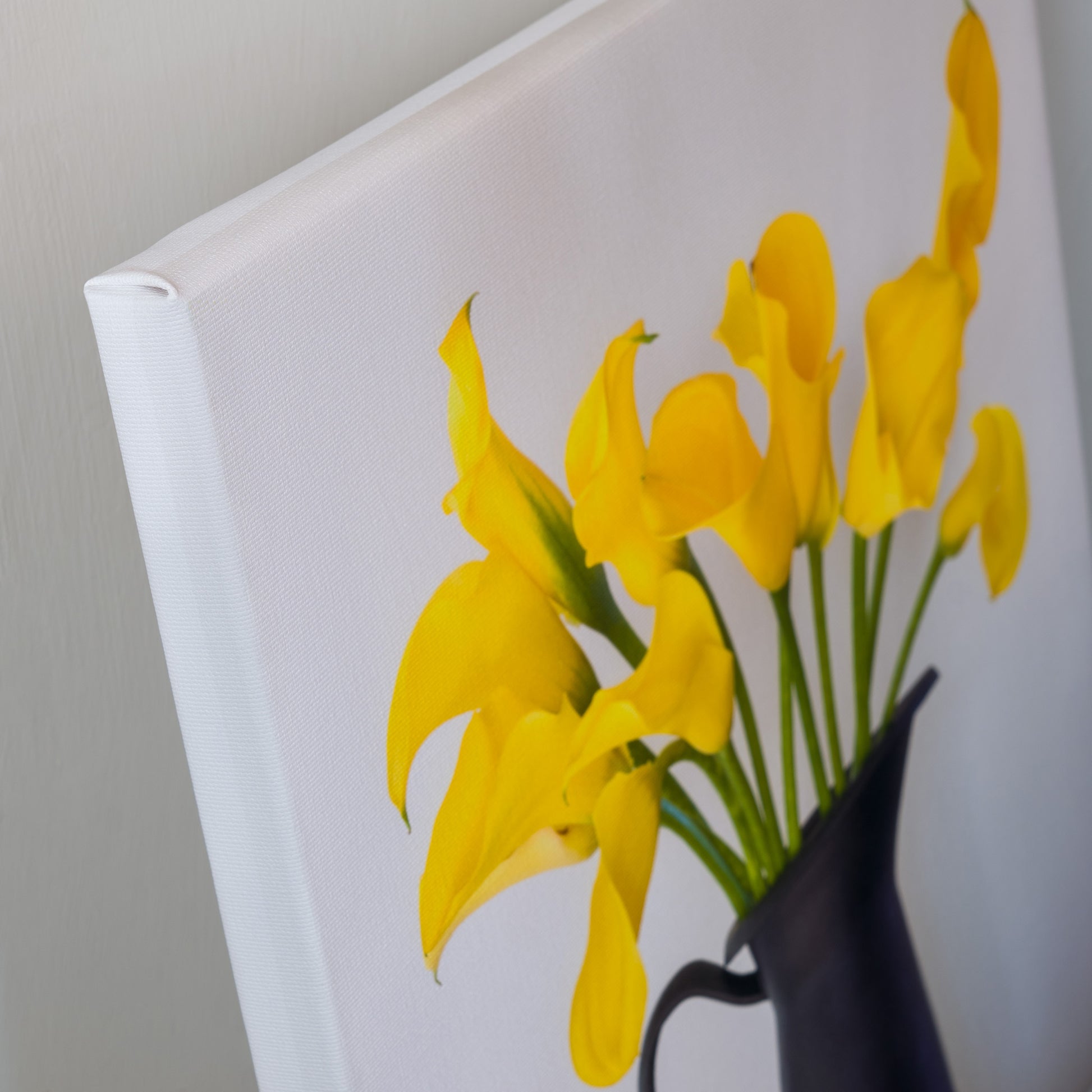 The Study — canvas corner detail, gallery wrapped, white border edge, 14x14